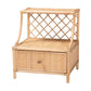 Lalo Modern Bohemian Natural Brown Rattan 1-Drawer Nightstand FredCo