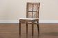 Laluna Modern Bohemian Grey Natural Rattan and Mahogany Dining Chair with Cushion FredCo