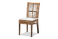 Laluna Modern Bohemian Grey Natural Rattan and Mahogany Dining Chair with Cushion FredCo