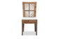 Laluna Modern Bohemian Grey Natural Rattan and Mahogany Dining Chair with Cushion FredCo