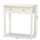 Lambert Classic and Traditional White Finished Wood 2-Drawer Console Table FredCo