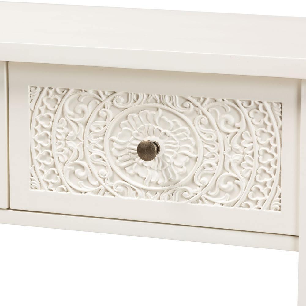 Lambert Classic and Traditional White Finished Wood 2-Drawer Console Table FredCo