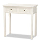 Lambert Classic and Traditional White Finished Wood 2-Drawer Console Table FredCo