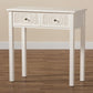 Lambert Classic and Traditional White Finished Wood 2-Drawer Console Table FredCo