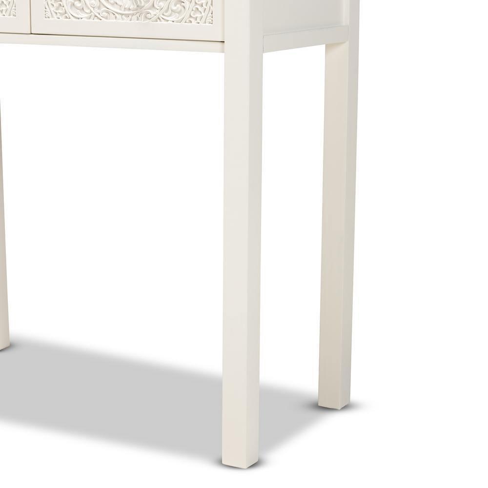 Lambert Classic and Traditional White Finished Wood 2-Drawer Console Table FredCo