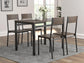 Lana 5-piece Dining Set Ark Brown and Matte Black 150505 Coaster FredCo