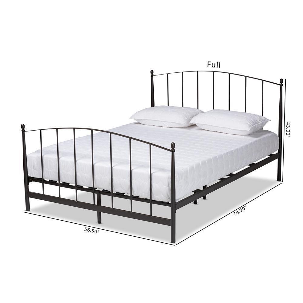 Lana Modern and Contemporary Black Finished Metal Full Size Platform Bed FredCo