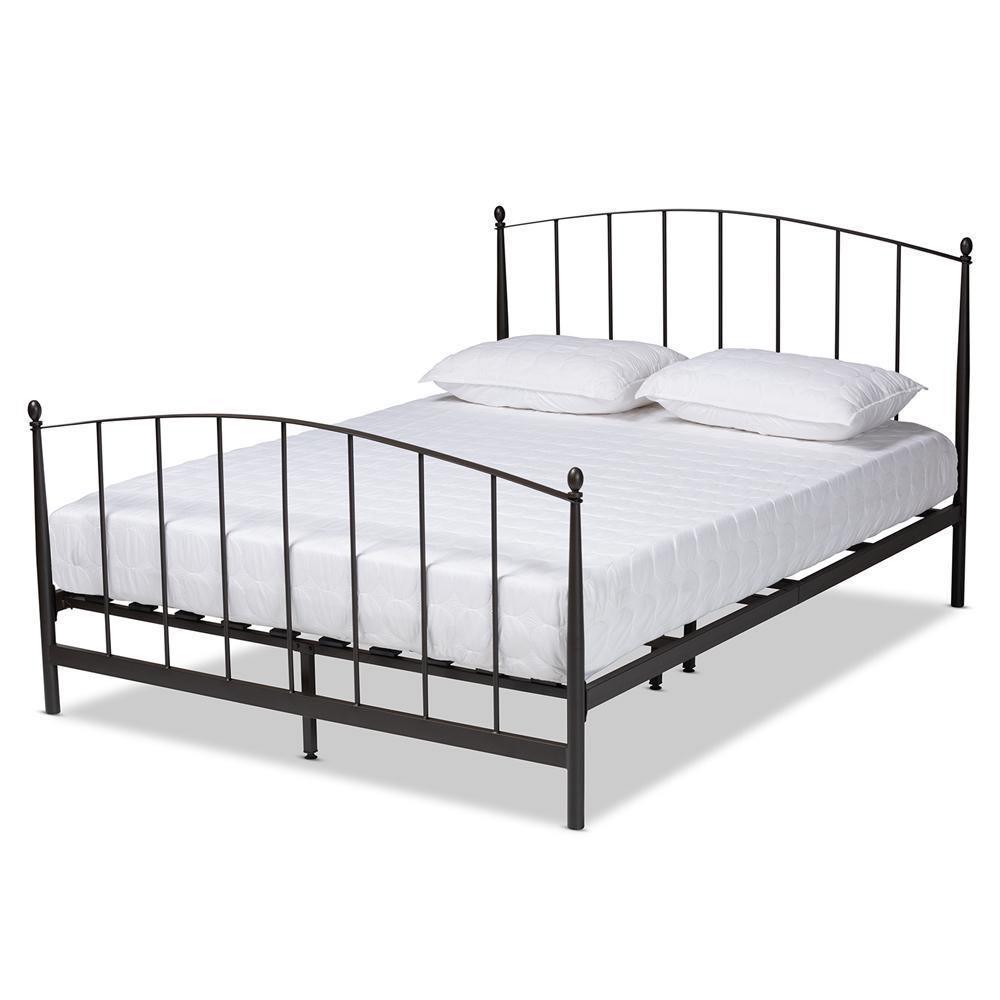 Lana Modern and Contemporary Black Finished Metal Full Size Platform Bed FredCo