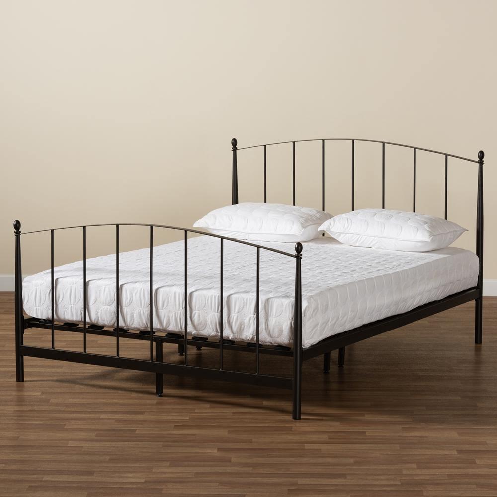 Lana Modern and Contemporary Black Finished Metal Full Size Platform Bed FredCo