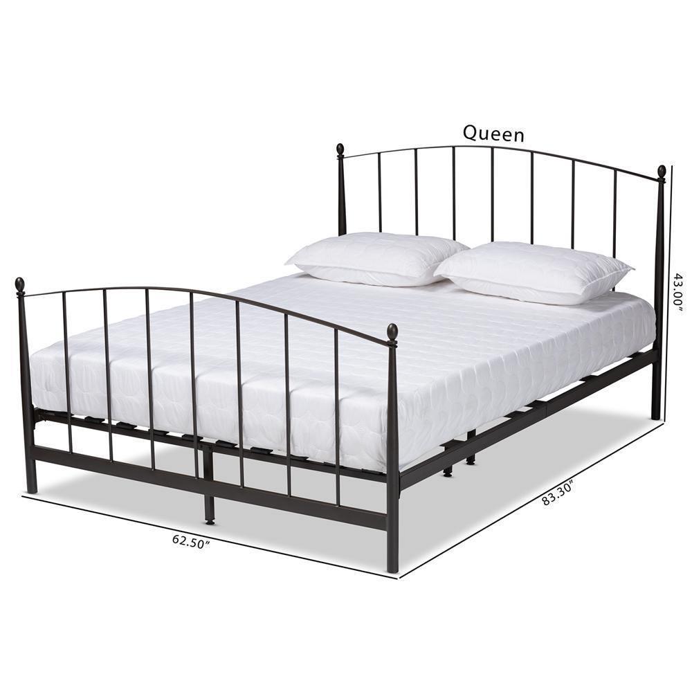 Lana Modern and Contemporary Black Finished Metal Full Size Platform Bed FredCo