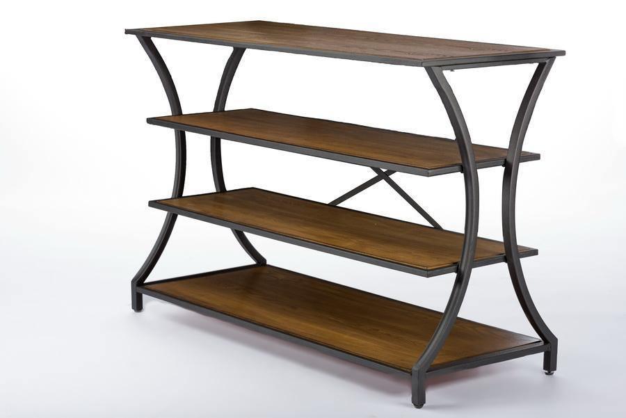 Lancashire Brown Wood & Metal Console Table FredCo