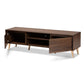 Landen Mid-Century Modern Walnut Brown and Gold Finished Wood TV Stand FredCo