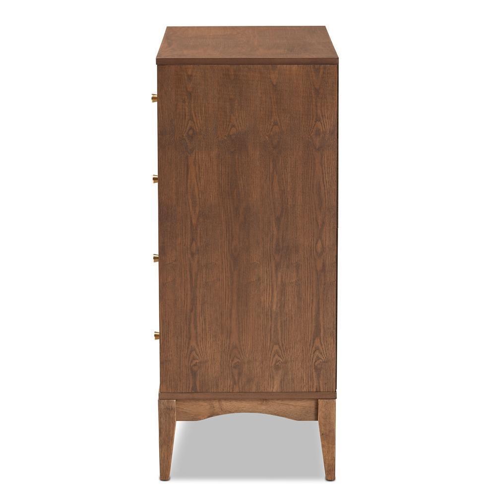 Landis Mid-Century Modern Ash Walnut Finished Wood 4-Drawer Chest FredCo