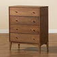 Landis Mid-Century Modern Ash Walnut Finished Wood 4-Drawer Chest FredCo