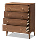 Landis Mid-Century Modern Ash Walnut Finished Wood 4-Drawer Chest FredCo