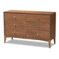 Landis Mid-Century Modern Ash Walnut Finished Wood 6-Drawer Dresser FredCo