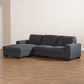 Langley Modern and Contemporary Dark Grey Fabric Upholstered Sectional Sofa with Left Facing Chaise FredCo