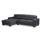 Langley Modern and Contemporary Dark Grey Fabric Upholstered Sectional Sofa with Left Facing Chaise FredCo