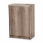 Langston Modern and Contemporary Weathered Oak Finished Wood 2-Door Shoe Cabinet FredCo