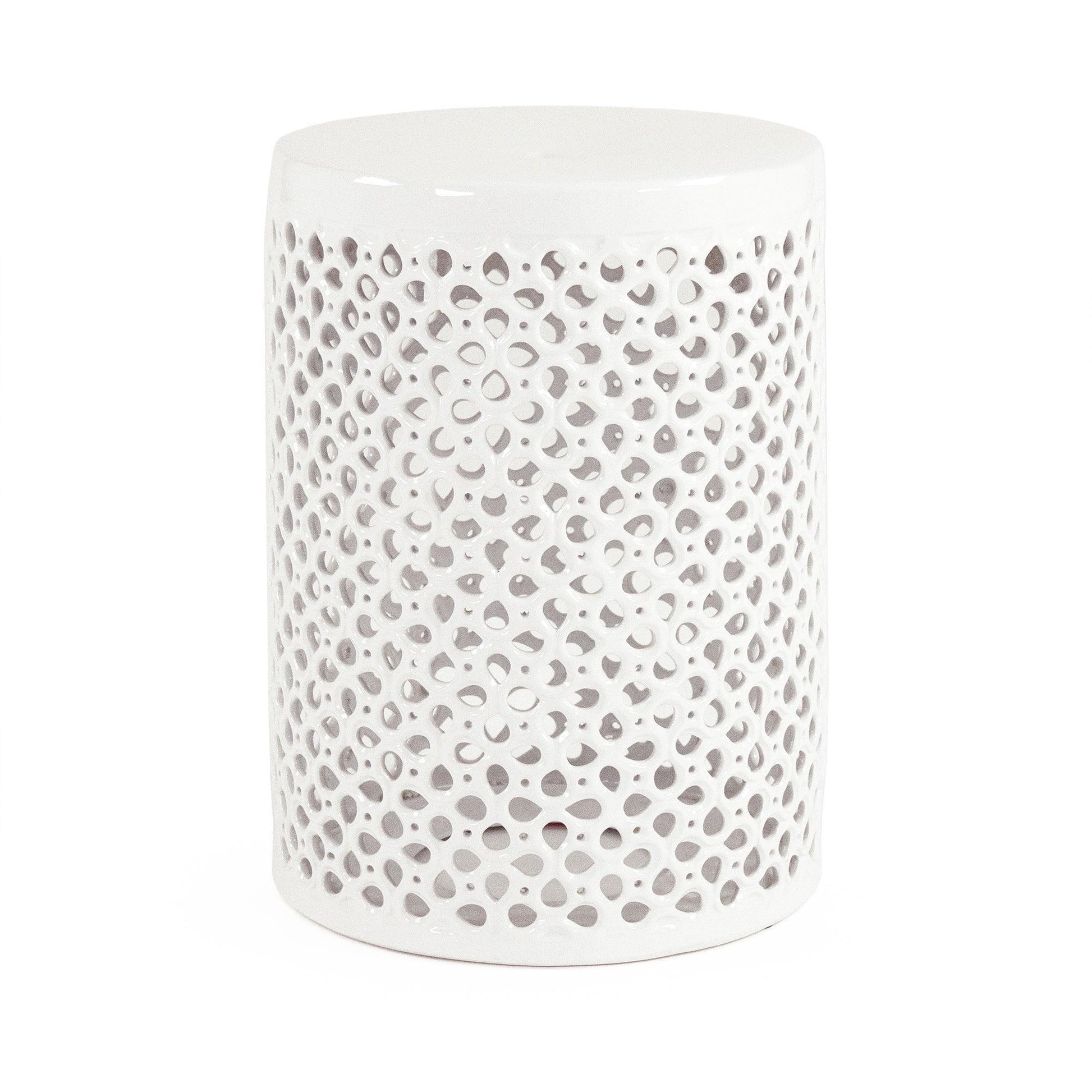 Lanie Garden Stool White JW001 White FredCo