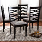 Lanier Modern and Contemporary Gray Fabric Upholstered Espresso Brown Finished Wood Dining Chair Set of 4 FredCo