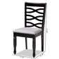 Lanier Modern and Contemporary Gray Fabric Upholstered Espresso Brown Finished Wood Dining Chair Set of 4 FredCo