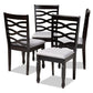 Lanier Modern and Contemporary Gray Fabric Upholstered Espresso Brown Finished Wood Dining Chair Set of 4 FredCo