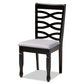 Lanier Modern and Contemporary Gray Fabric Upholstered Espresso Brown Finished Wood Dining Chair Set of 4 FredCo