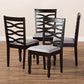 Lanier Modern and Contemporary Gray Fabric Upholstered Espresso Brown Finished Wood Dining Chair Set of 4 FredCo