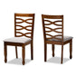 Lanier Modern and Contemporary Grey Fabric Upholstered and Walnut Brown Finished Wood 2-Piece Dining Chair Set FredCo