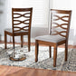Lanier Modern and Contemporary Grey Fabric Upholstered and Walnut Brown Finished Wood 2-Piece Dining Chair Set FredCo
