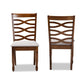 Lanier Modern and Contemporary Grey Fabric Upholstered and Walnut Brown Finished Wood 2-Piece Dining Chair Set FredCo