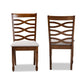Lanier Modern and Contemporary Grey Fabric Upholstered and Walnut Brown Finished Wood 2-Piece Dining Chair Set FredCo