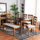Lanier Modern and Contemporary Grey Fabric Upholstered and Walnut Brown Finished Wood 6-Piece Dining Set FredCo