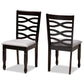 Lanier Modern and Contemporary Grey Fabric Upholstered Espresso Brown Finished Wood 2-Piece Dining Chair Set FredCo