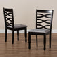 Lanier Modern and Contemporary Grey Fabric Upholstered Espresso Brown Finished Wood 2-Piece Dining Chair Set FredCo
