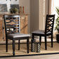 Lanier Modern and Contemporary Grey Fabric Upholstered Espresso Brown Finished Wood 2-Piece Dining Chair Set FredCo