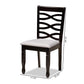 Lanier Modern and Contemporary Grey Fabric Upholstered Espresso Brown Finished Wood 2-Piece Dining Chair Set FredCo