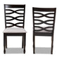 Lanier Modern and Contemporary Grey Fabric Upholstered Espresso Brown Finished Wood 2-Piece Dining Chair Set FredCo