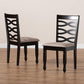 Lanier Modern and Contemporary Sand Fabric Upholstered Dark Brown Finished 2-Piece Wood Dining Chair Set FredCo