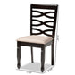 Lanier Modern and Contemporary Sand Fabric Upholstered Dark Brown Finished 2-Piece Wood Dining Chair Set FredCo