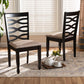 Lanier Modern and Contemporary Sand Fabric Upholstered Dark Brown Finished 2-Piece Wood Dining Chair Set FredCo