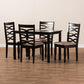 Lanier Modern and Contemporary Sand Fabric Upholstered Espresso Brown Finished Wood 5-Piece Dining Set FredCo