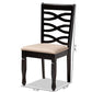 Lanier Modern and Contemporary Sand Fabric Upholstered Espresso Brown Finished Wood Dining Chair Set of 4 FredCo