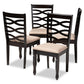 Lanier Modern and Contemporary Sand Fabric Upholstered Espresso Brown Finished Wood Dining Chair Set of 4 FredCo