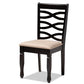 Lanier Modern and Contemporary Sand Fabric Upholstered Espresso Brown Finished Wood Dining Chair Set of 4 FredCo