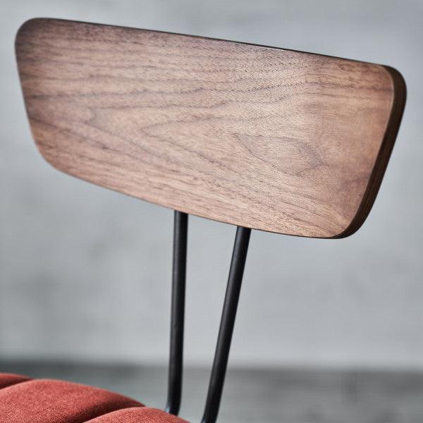 Lara Bar Stool w Wooden Back and Upholstered Seat CHMS024 BAR RED FredCo