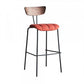 Lara Bar Stool w Wooden Back and Upholstered Seat CHMS024 BAR RED FredCo