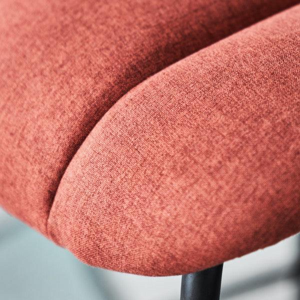 Lara Bar Stool w Wooden Back and Upholstered Seat CHMS024 BAR RED FredCo