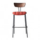 Lara Bar Stool w Wooden Back and Upholstered Seat CHMS024 BAR RED FredCo